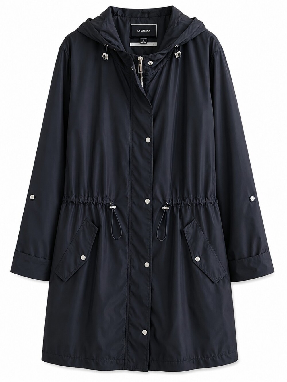 Le Chateau Black Hooded Utility Rain Jacket / Anorak Size XXL